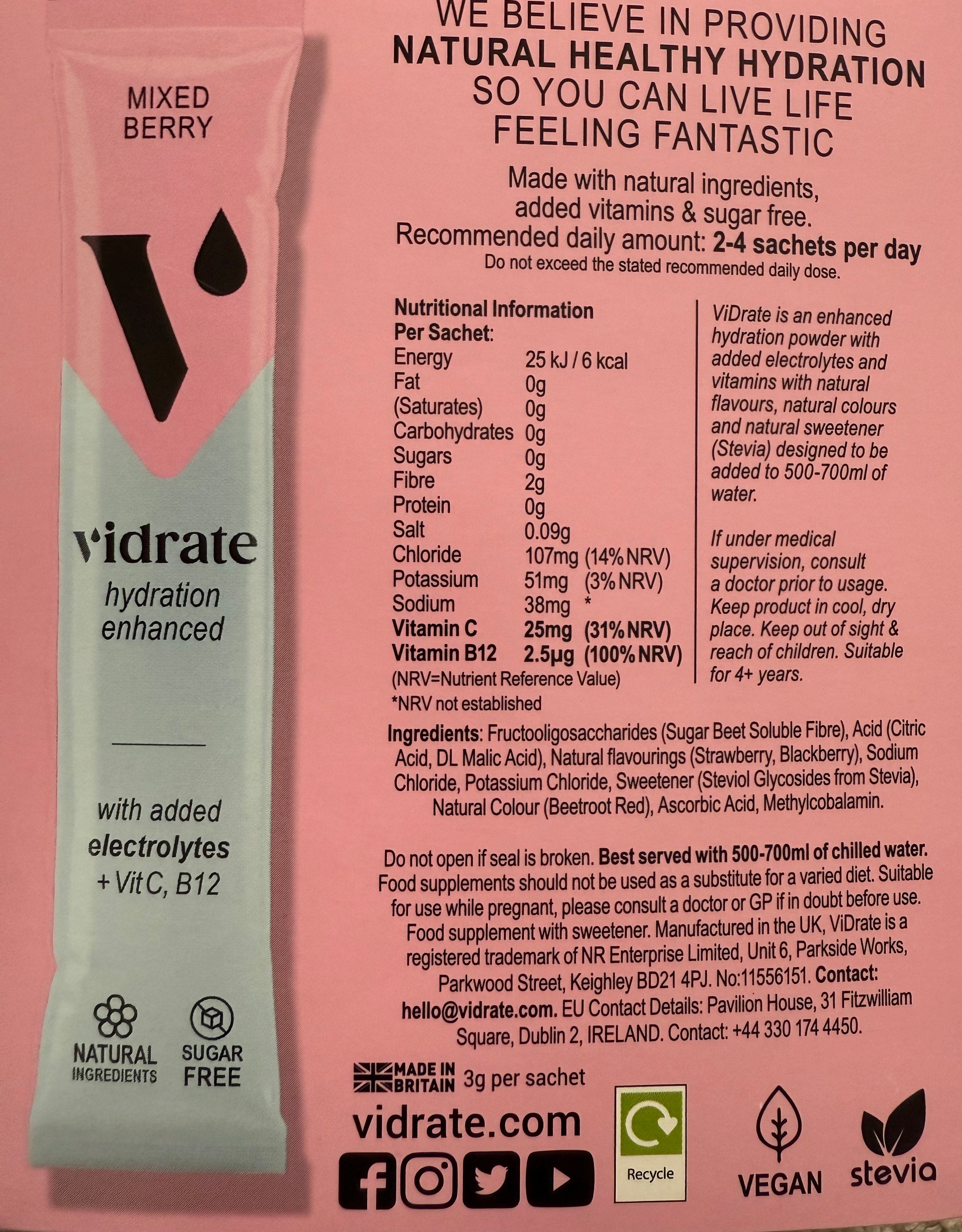 Vidrate 10 Pack - Mixed Berry